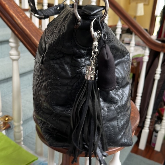 Bella Russo Shoulder bag Vegan leather GUC Quilted pattern Silvertone HW - Picture 6 of 11